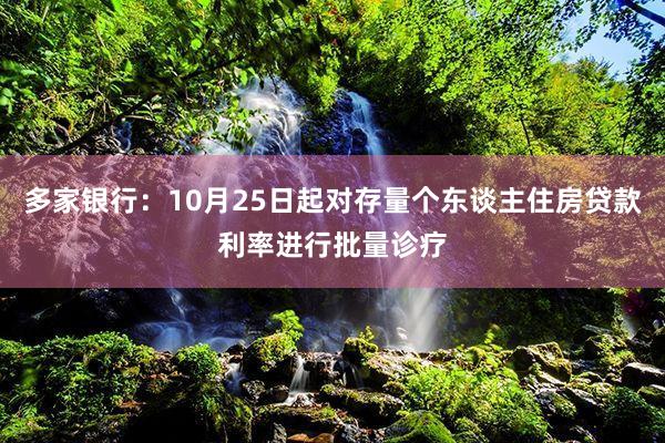 多家银行：10月25日起对存量个东谈主住房贷款利率进行批量诊疗