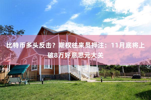 比特币多头反击？期权往来员押注：11月底将上破8万好意思元大关