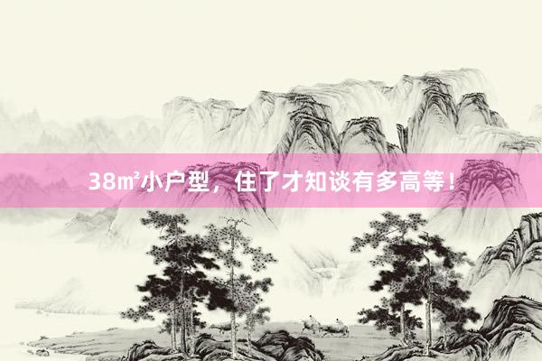 38㎡小户型，住了才知谈有多高等！